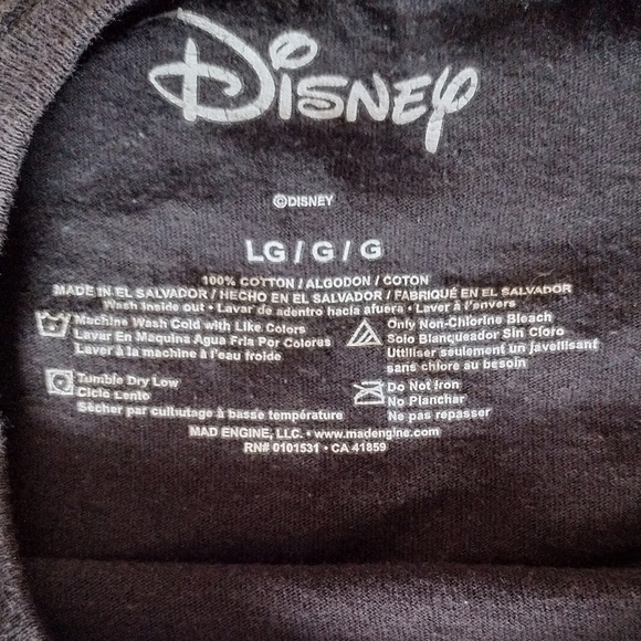 Disney Mickey Mouse Black Long Sleeve T-shirt Large - Picture 9 of 9